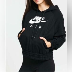 Nike Air Women’s Black Cropped Hooded Sweatshirt size L